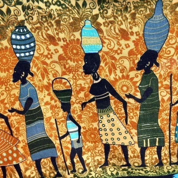 Vintage African Art Print Handkerchief Dress - Picture 5 of 10